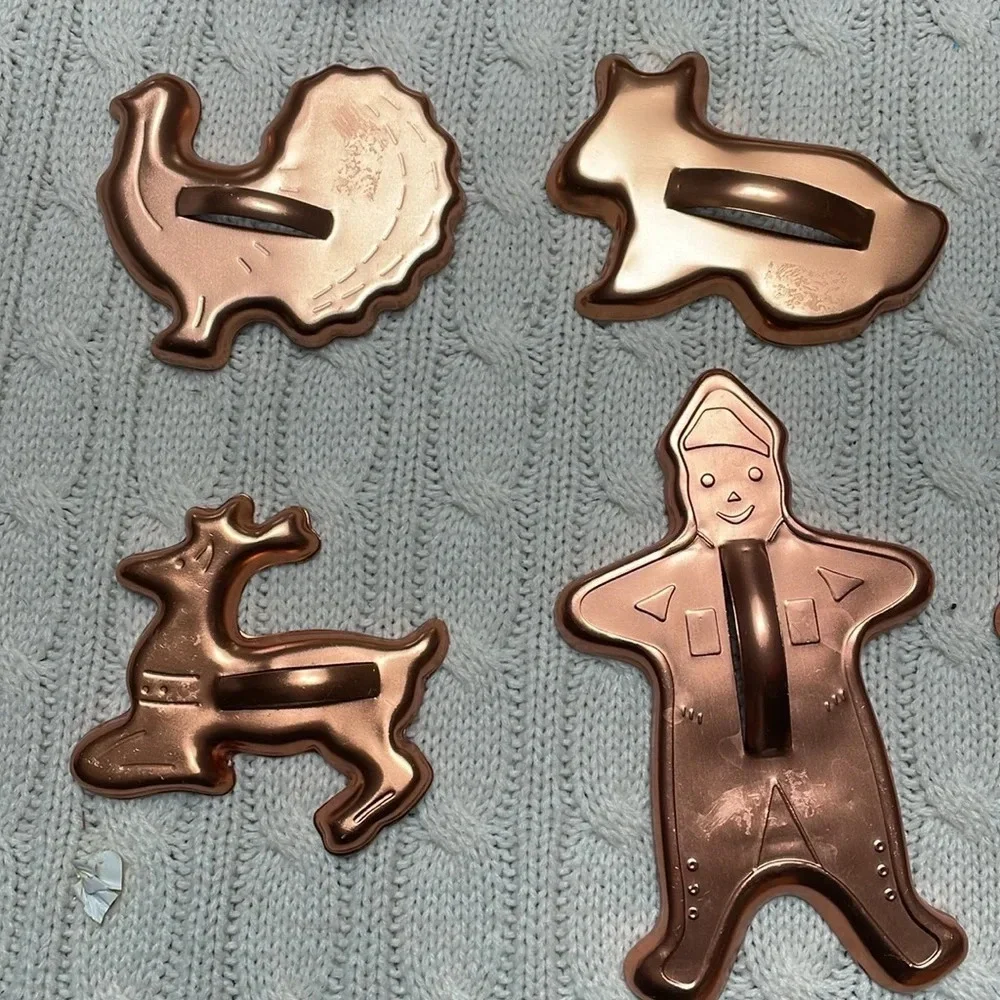 10 copper cookie cutters. Everyday and holidays like Xmas Easter & Thanksgiving